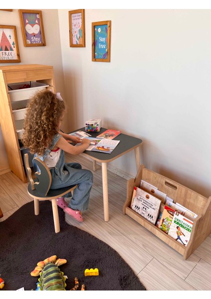 Montessori Çocuk Çalışma Masa ve 1 Sandalye Seti Deer fiyatları