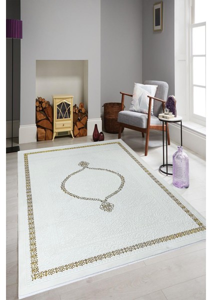 Sarar Moda Halı Zigana Kalitesi Saçaklı Göbek,çerçeve Desenli Salon,oturma,mutfak Modern Dokuma Halısı