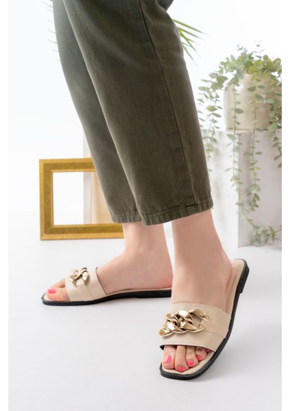 Prenses Paris Zincir Kadın Terlik Dış Mekan Ev Terliği fırsatları