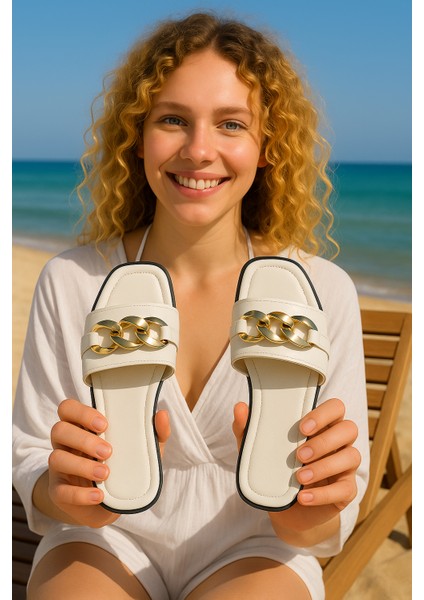 Prenses Paris Zincir Kadın Terlik Dış Mekan Ev Terliği fiyatları