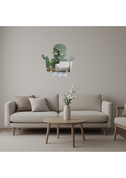 Omuz Silken Erkek Çocuk Emoji Dekoratif Aynalı Tablo - LORCE3768-4518