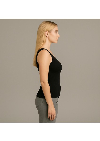 Kadın Siyah Kalın Askılı T-SHIRT-D815 fiyatları