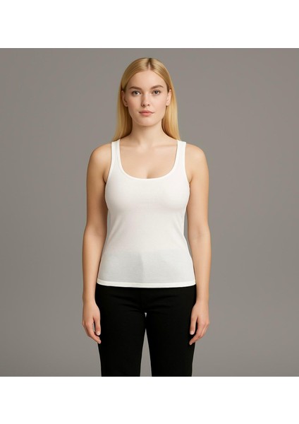 Kadın Siyah Kalın Askılı T-SHIRT-D815