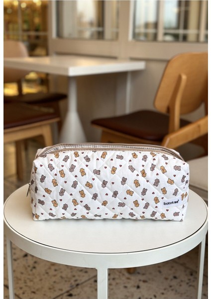 Ayıcık Kalp Desenli Saç Şekillendiricileri Için Seyahat Çantası - Xl Boy indirimleri