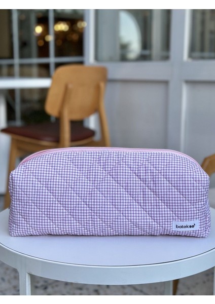 Mor Kare Desenli Saç Şekillendiricileri Için Seyahat Çantası - Xl Boy fiyatları