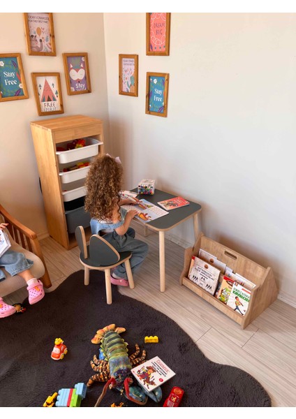 Mobilya Montessori Çocuk Çalışma Aktivite Masası ve 1 Sandalye Set Mickey modelleri