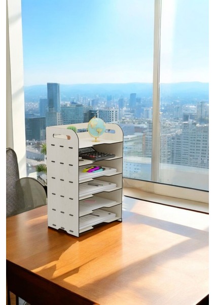 Dosya Düzenleyici Masa Üstü Organizer Ahşap Evrak Rafı Model 5