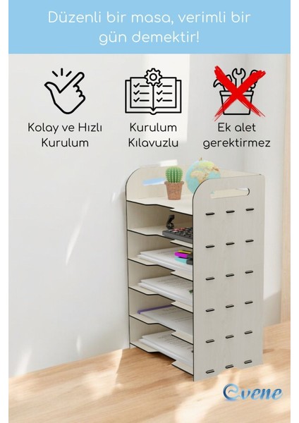 Dosya Düzenleyici Masa Üstü Organizer Ahşap Evrak Rafı Model 5