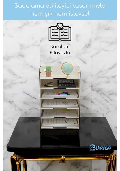 Dosya Düzenleyici Masa Üstü Organizer Ahşap Evrak Rafı Model 5