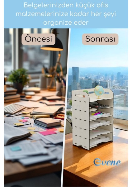 Dosya Düzenleyici Masa Üstü Organizer Ahşap Evrak Rafı Model 5