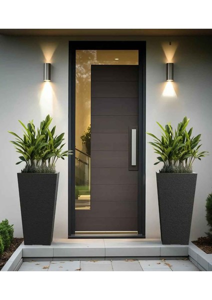Zenith 80 cm Dikey Metal Saksı - İç ve Dış Mekan Modern Dekoratif Saksılık (80x38 cm)