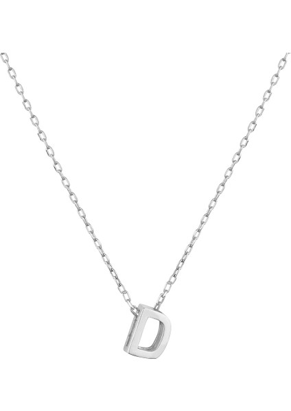 Mini D Harfi Gümüş Kolye