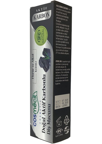 Doğal Aktif Karbonlu Diş Macunu 125 gr fiyatları