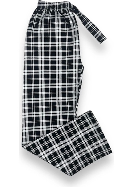 Erdenay Ekose Desenli Unisex Beli Lastikli Pamuklu Pijama Altı 1 Adet Rahat Tasarım modelleri