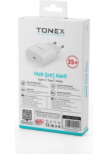 İOS35W Type-C To Type-C 35W 3.4A Yeni Nesil Şarj Aleti Seti fiyatları
