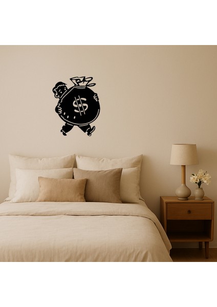 Para Çantası Taşıyan Adam Dekoratif Mdf Tablo - ALVN9502-4856