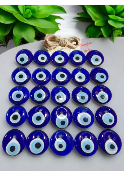 Mavi Cam Nazarlık 25 Adet 4-4.2 cm Bahçe ve Duvar Süsleri modelleri