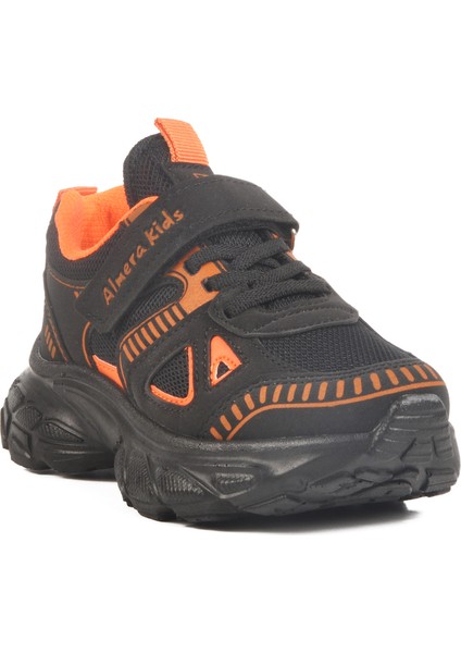 Siyah-Turuncu Fileli Çocuk Spor Ayakkabı 1500 P
