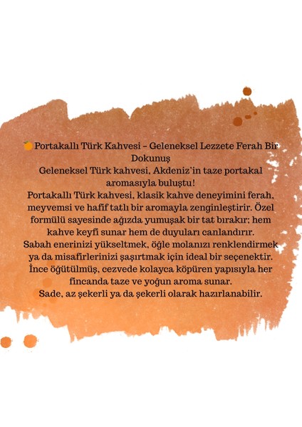 Portakallı Türk Kahvesi fiyatları