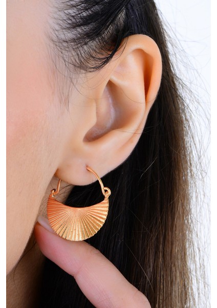 Gümüş Rose Yelpaze Modeli Rayna Küpe SGTL12994ROSE