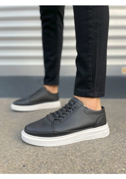 JY0535 Prime Bağcıklı Cilt Erkek Günlük Sneaker Ayakkabı Cbt - Siyah fırsatları