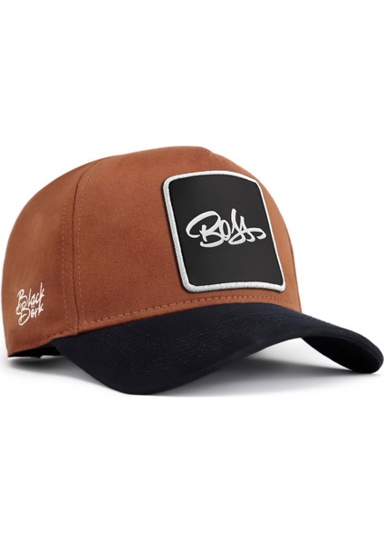 V1 Baseball Boss - 4sb Kod Logolu Unisex Camel-Lacivert Siperli Şapka (Cap)
