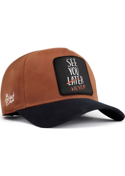 V1 Baseball See You Later Never - 2 Kod Logolu Camel-Laci Siperli Şapka (Cap)