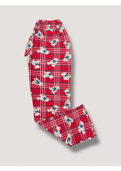 Ekose Desenli Beli Lastikli Unisex Pijama Altı