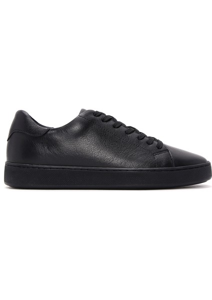 Erkek Siyah Bağcıklı Deri Sneaker 25WFD640618