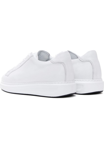 Erkek Beyaz Bağcıklı Deri Sneaker 25WFD640718 indirimleri