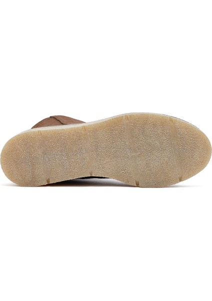 Kadın Kahverengi Fermuarlı Dolgu Topuklu Süet Deri Bot 25AFD152710