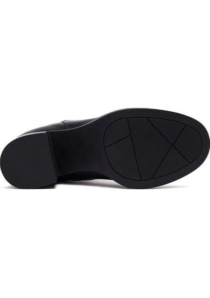 Kadın Siyah Kalın Topuklu Deri Chelsea Bot 25WFD153718 indirimleri