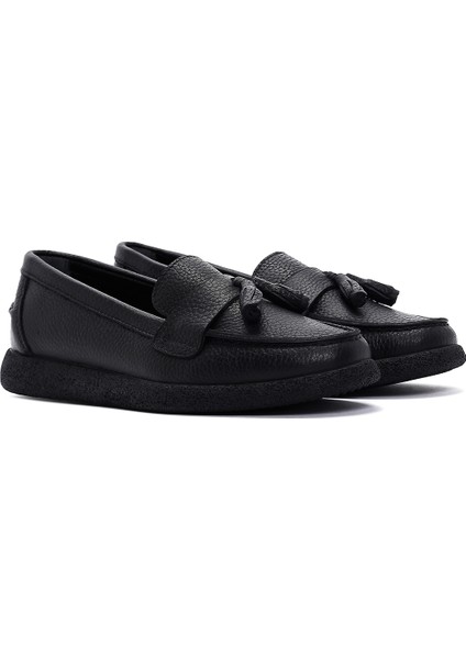 Kadın Siyah Püsküllü Deri Comfort Loafer 25AFD1502FT modelleri