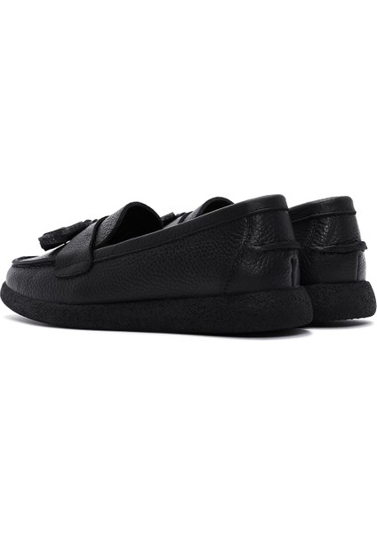 Kadın Siyah Püsküllü Deri Comfort Loafer 25AFD1502FT indirimleri