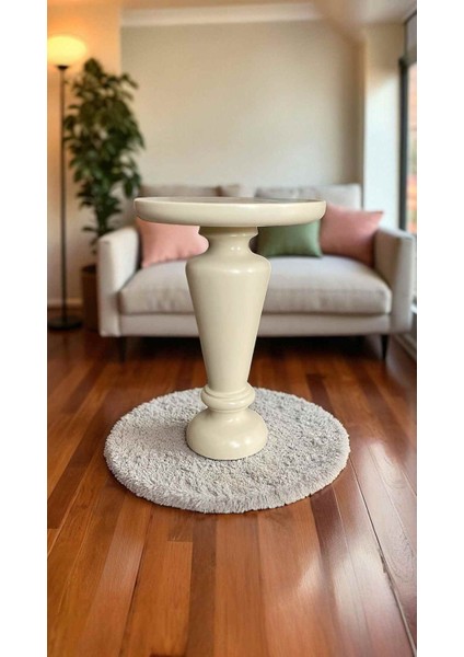 Dekoratif Doğal Ahşap Yan Sehpa – Krem Renk Mantar Tasarım fiyatları