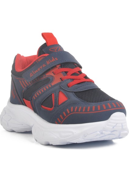 Lacivert-Kırmızı Fileli Çocuk Spor Ayakkabı 1500 F