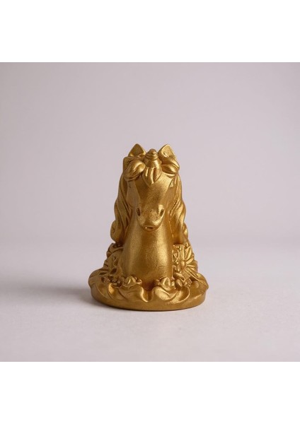 Altın Renkli Unicorn Biblo- Dekoratif At