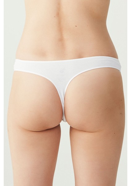 Lisanslı %47 Modal %47 Pamuk Tanga String Renkli 5'li Özel Kutulu Paket / Siyah - Beyaz - Ten