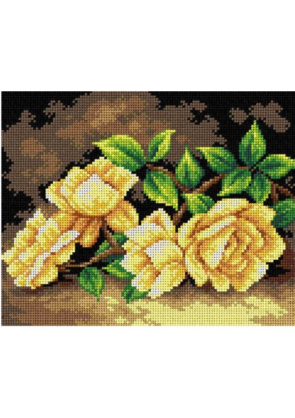 Baskılı Goblen Sarı Gül 2966 24*30 cm