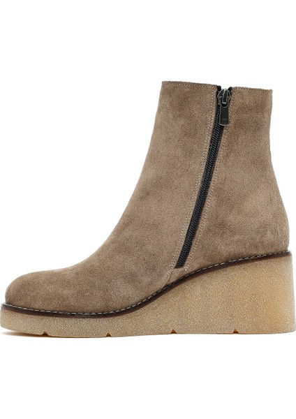 Kadın Vizon Fermuarlı Dolgu Topuklu Süet Deri Bot 25AFD152710 indirimleri