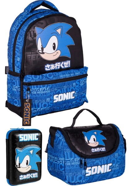 Sonic The Hedgehog Lisanslı Yeni Koleksiyon Premium 3'lü Okul Seti Sırt Çantası-Beslenme Çantası-Kalemlik