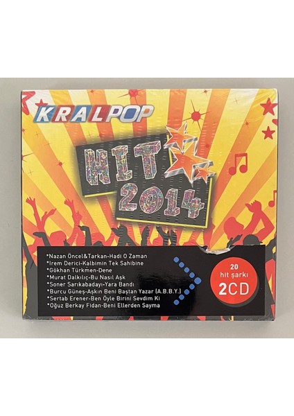 Kral Pop Hit 2014 2 CD 20 Şarkılık CD (Jelatininde Sıfır Orijinal Dönem Baskı Cd)