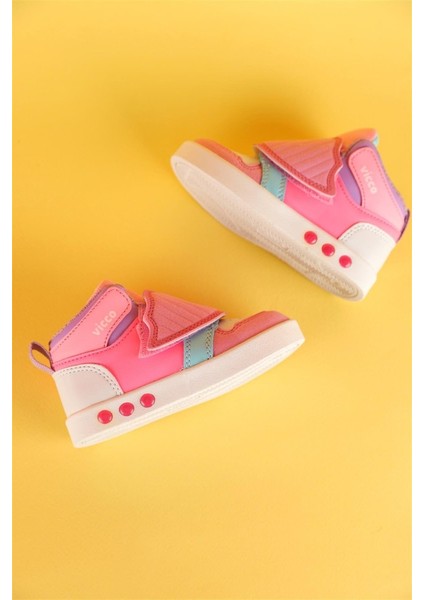 22-30 Numara Kız Çocuk Vicco Ufo Işıklı Pembe Spor Ayakkabı