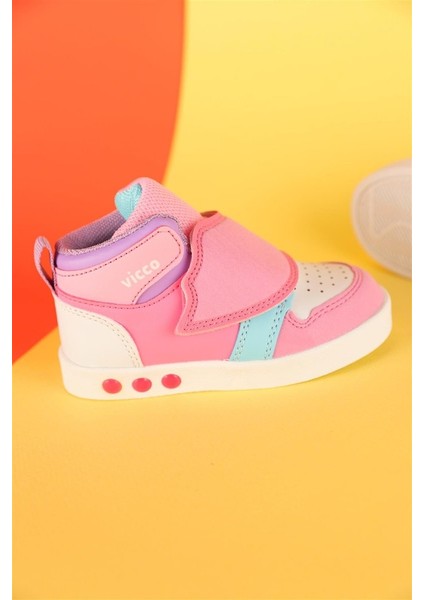 22-30 Numara Kız Çocuk Vicco Ufo Işıklı Pembe Spor Ayakkabı