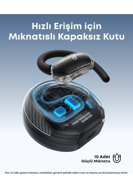 Soundcore V40i Open-Ear Bluetooth Kulaklık - IP55 - 21 Saat Oynatma Süresi - Bluetooth 5.4 - Siyah - A3878 (Anker Türkiye Garantili) fiyatları