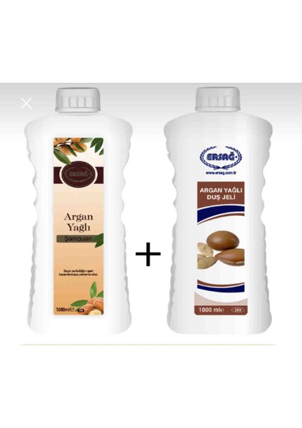 Arğan Yağlı Şampuan 1000 ml + Argan 1000 ml Duj Jeli 2’li Özel Set
