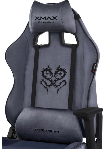 / Rio Balerion Terletmez Kadife Kumaş Antrasit Gaming Oyuncu Koltuğu / 120 Kg Taşır