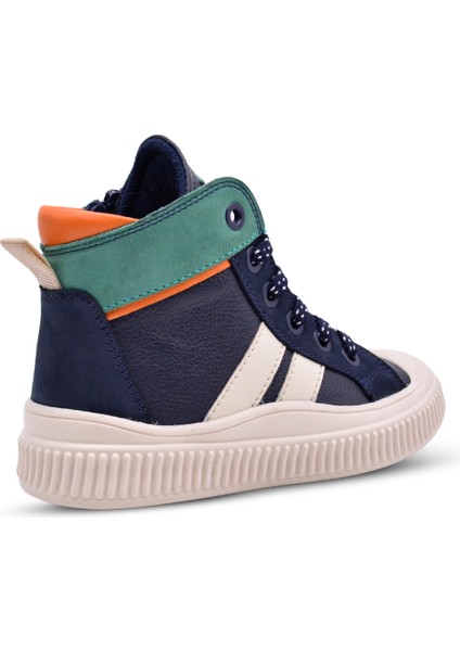 Aston Erkek Çocuk Hakiki Deri Bağcıklı ve Fermuarlı Lacivert Renk Bot fiyatları