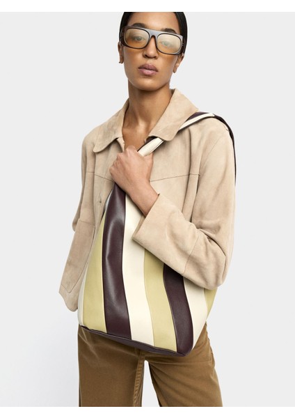 Çizgili Omuz Çantası