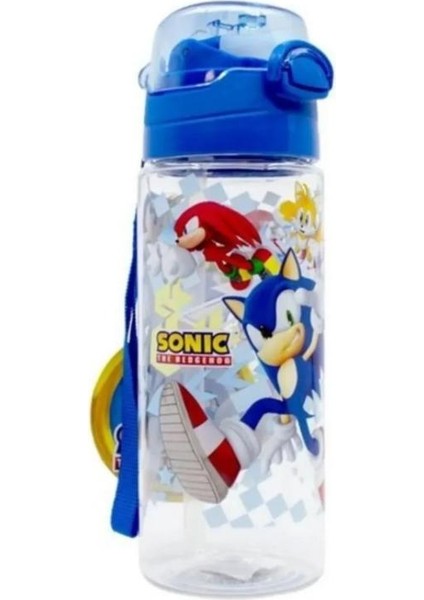 Sonic Temalı Kilitli Kapak Pipetli 500ML Matara Suluk Okul modelleri